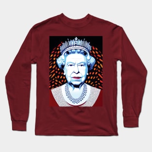 Queen Elizabeth II - Pop Art Dots Long Sleeve T-Shirt